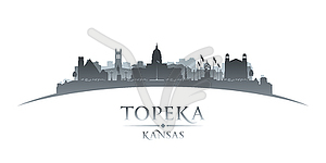 Topeka Kansas city silhouette white background - vector clipart