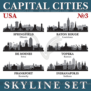 Capital cities skyline set. USA. Part  - vector clipart