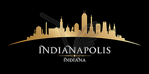 Indianapolis Indiana city silhouette black - vector clipart / vector image