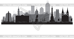 Indianapolis Indiana city skyline silhouette - vector image
