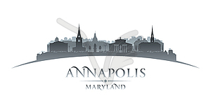 Annapolis Maryland city silhouette white background - vector clip art