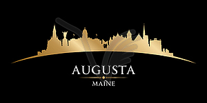 Augusta Maine city silhouette black background - vector clip art