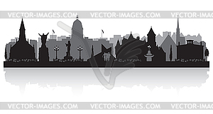 Augusta Maine city skyline silhouette - royalty-free vector clipart