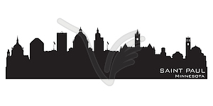 Saint Paul Minnesota city skyline silhouette - vector clipart