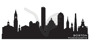 Boston Massachusetts city skyline silhouette - vector clipart