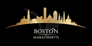 Boston Massachusetts city silhouette black - royalty-free vector image