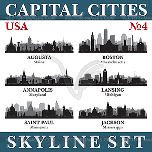 Capital cities skyline set. USA. Part  - vector image