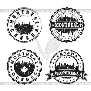 Montreal Quebec Stamp Skyline Postmark. Silhouette - vector image