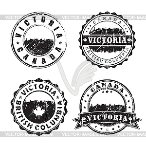 Марка Виктории, Британская Колумбия, почтовый штемпель Skyline. - векторный дизайн