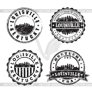 Louisville Kentucky Stamp Skyline Postmark. - vector EPS clipart