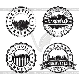 Nashville Tennessee Stamp Skyline Postmark. - vector image