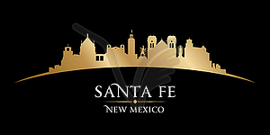Santa Fe New Mexico city silhouette black background - vector clipart