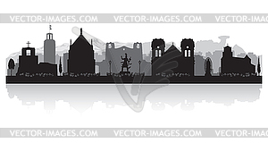 Santa Fe New Mexico city skyline silhouette - vector clip art