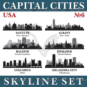 Capital cities skyline set. USA. Part  - vector image