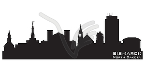 Bismarck North Dakota city skyline silhouette - vector EPS clipart