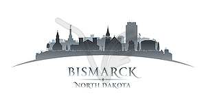 Bismarck North Dakota city silhouette white - vector image