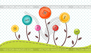 Greeting card with cute flowers. Perfect for baby - vector clip art