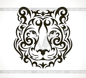 Тигр татуировки - изображение векторного клипарта