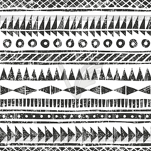 Tribal pattern. Primitive geometric background in - vector image