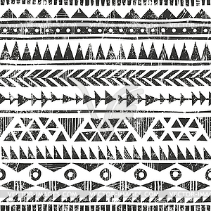 Tribal print. Primitive geometric background in - vector image