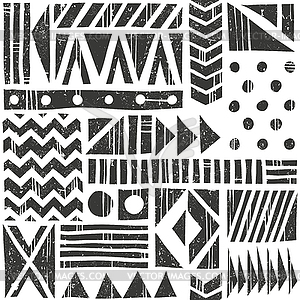 Seamless tribal pattern. Abstract background with - vector clip art