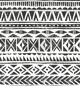 Tribal print. Primitive geometric background in - vector clipart