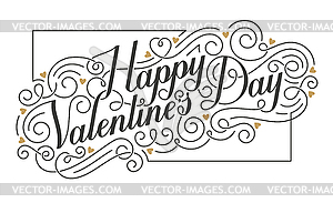 Happy Valentine s Day card. calligraphic inscription - vector image