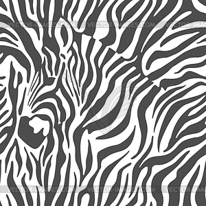 Abstract animalistic print with zebra head - vector image