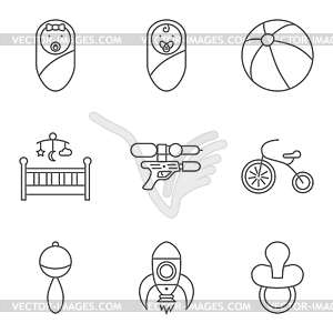 Baby related flat icon set - vector clip art