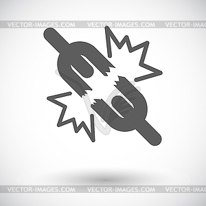 Broken connection single icon - stock vector clipart