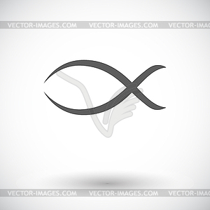 Рыба одна иконка - графика в векторном формате