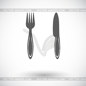 Cutlery single flat icon - vector image