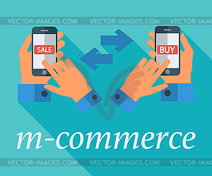 Mobile commerce - vector image