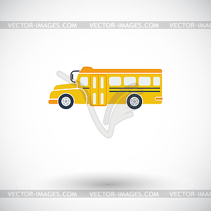 School bus flat icon - vector image