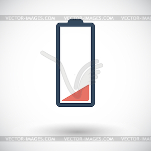 Charging battery, flat single icon - vector clip art