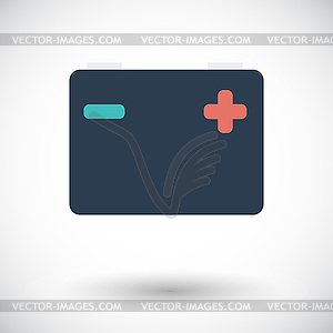 Battery flat icon - vector image