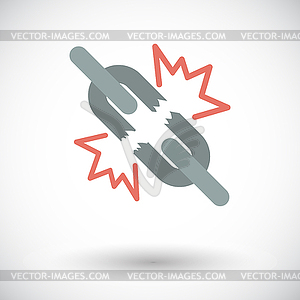 Broken connection single icon - vector clip art