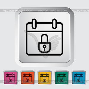 Calendar with padlock - vector image