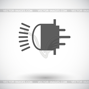 Xenon car lamp flat icon - vector clipart