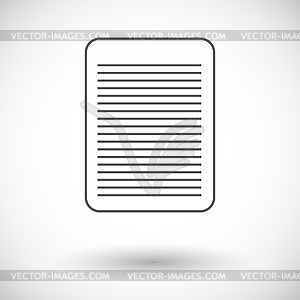 Document single flat icon - vector clipart