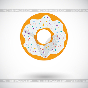 Donut flat icon - stock vector clipart