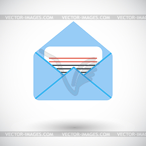 Envelope flat icon - vector clipart