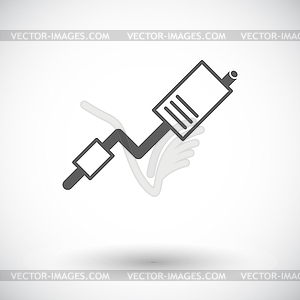 Exhaust pipe single icon - vector image