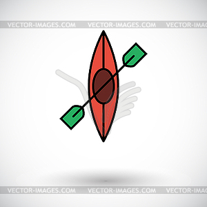 Значок каноэ - изображение в векторе