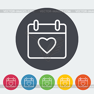 Calendar with heart - vector image