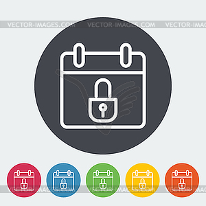 Calendar with padlock - vector clipart