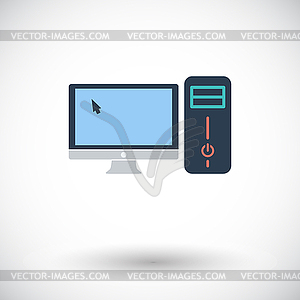 Computer flat icon - vector clip art