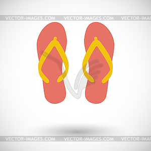 Beach slippers - vector image