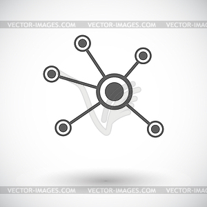 Social network single icon - vector clipart