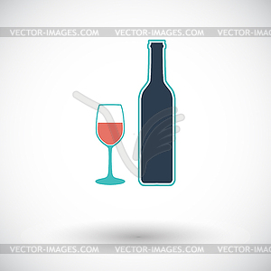 Wine flat icon - vector image